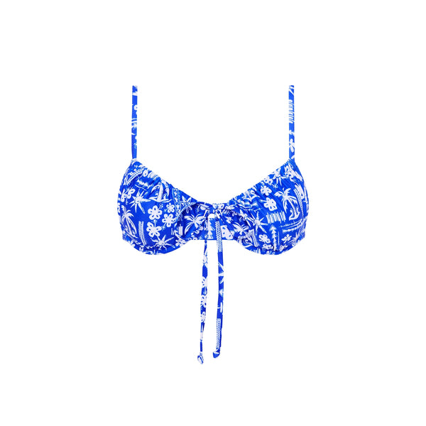 Floral Blue Bra Bikini Top With Removable Straps Top Gil Arta