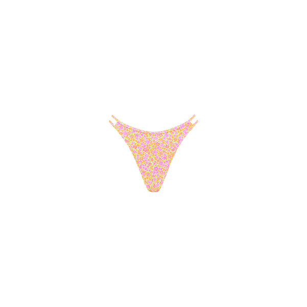 Twin Strap Cheeky Bikini Bottom - Champagne Blossom –Kulani Kinis