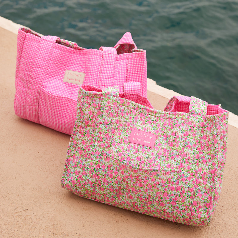 Quilted Tote Bag - Sweet Pea