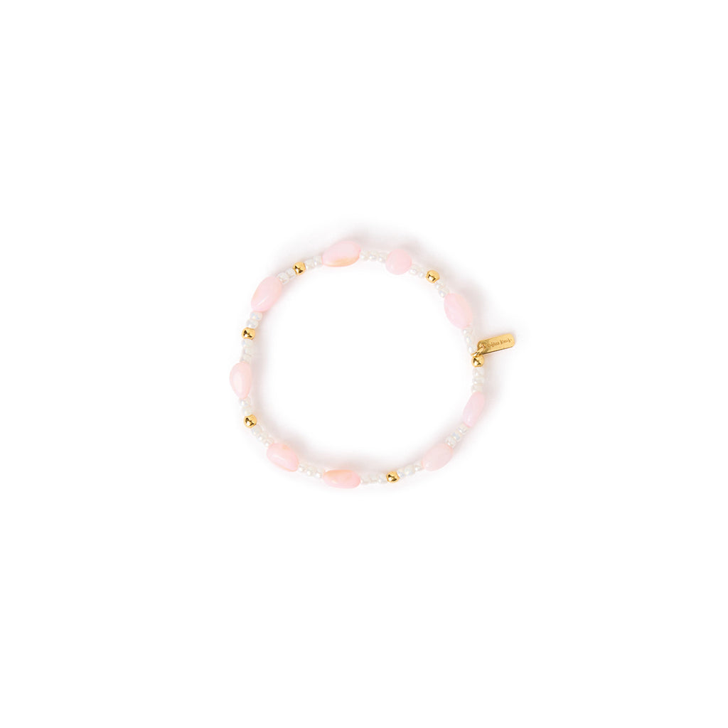 Beaded Stretch Bracelet - Pink Opal