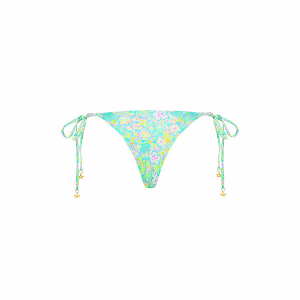 Thong Tie Side Bikini Bottom - Hibiscus Fizz