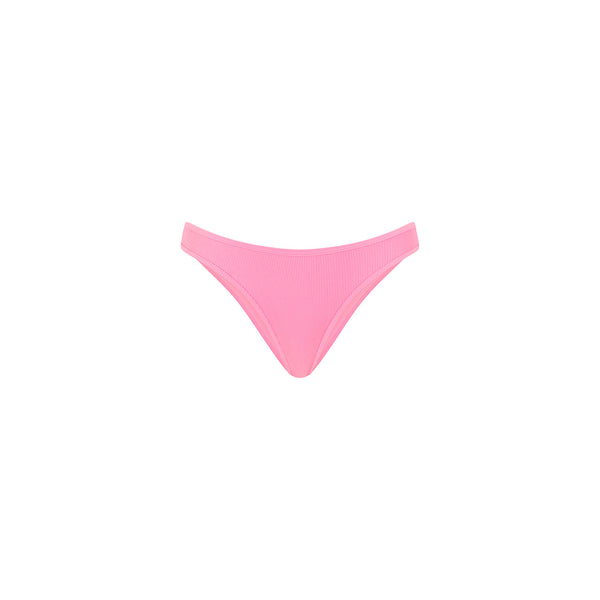 Modest Bind Full Coverage Bikini Bottom - Taffy Pink Ribbed