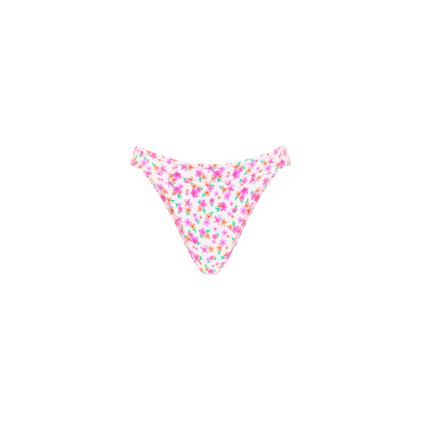 Wide Band Mid Full Coverage Bikini Bottom - Flamingo Flora