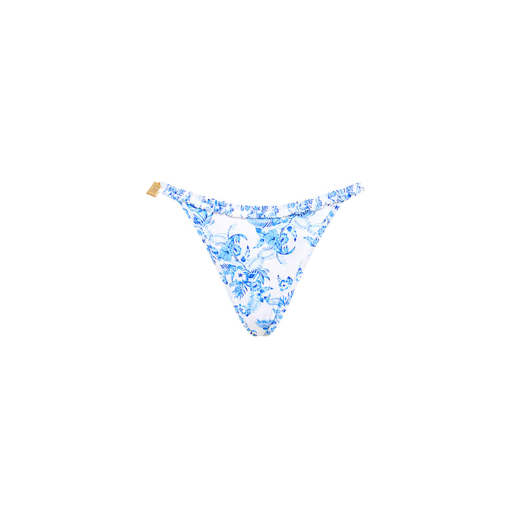 Double Ruffle Adjustable Cheeky Bikini Bottom - Vintage Paradise