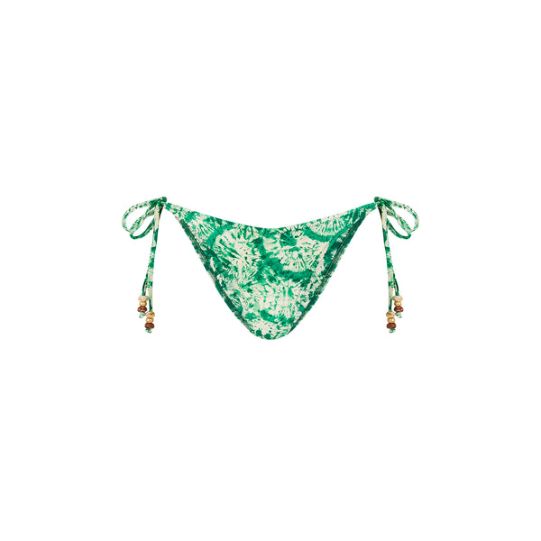 Dipped Cheeky Tie Bikini Bottom - Emerald Tides