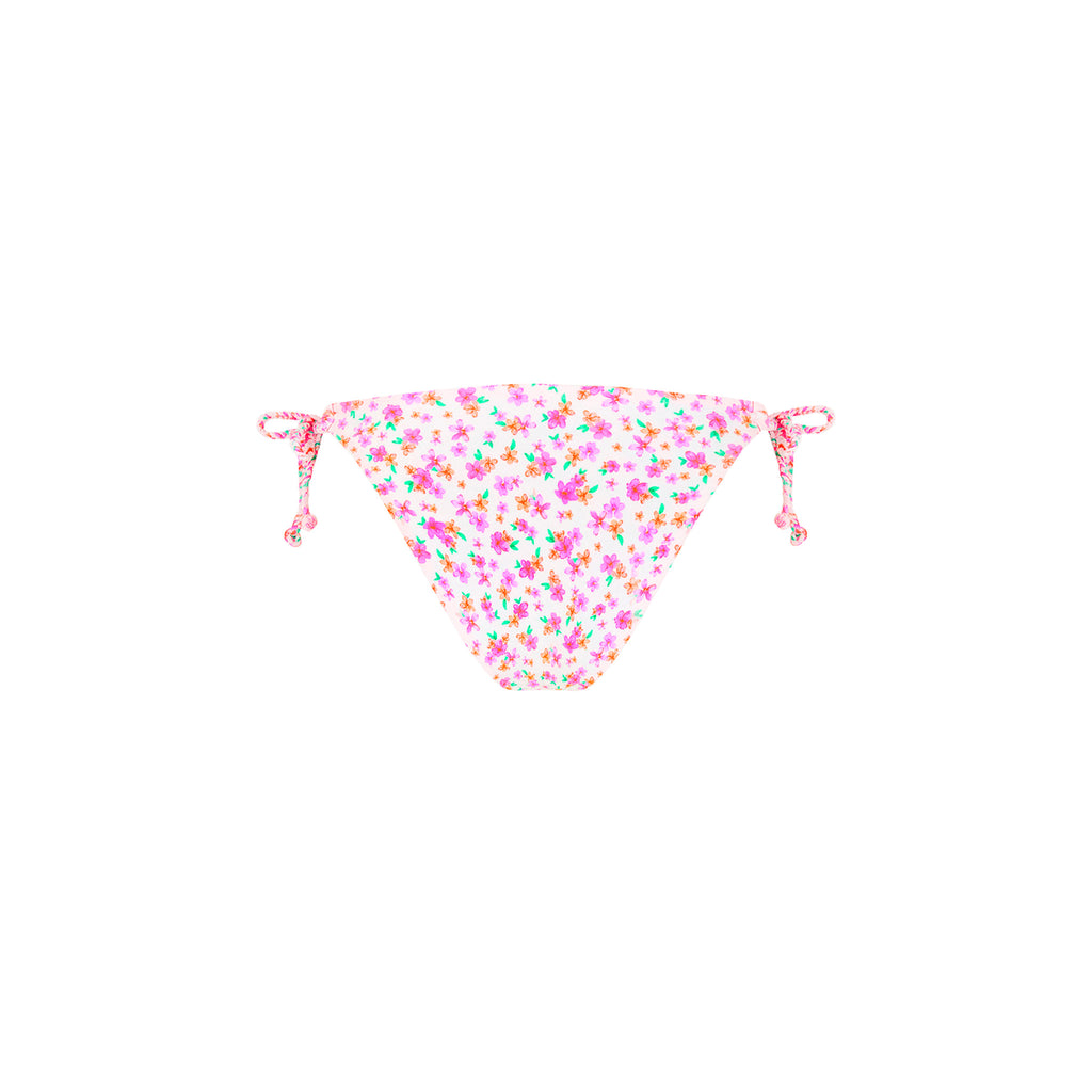 Braided Tie Classic Cut Bikini Bottom - Flamingo Flora