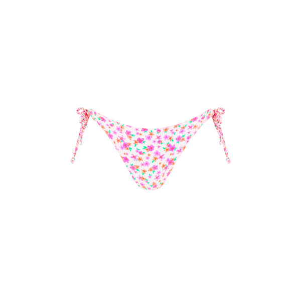 Braided Tie Classic Cut Bikini Bottom - Flamingo Flora