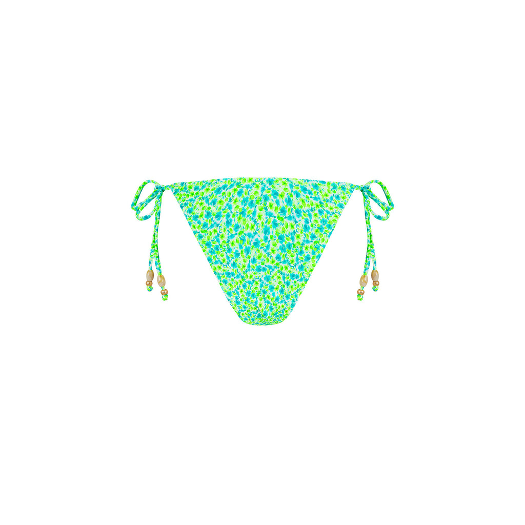 Trio Ring Cheeky Tie Bikini Bottom - Apple Blossom