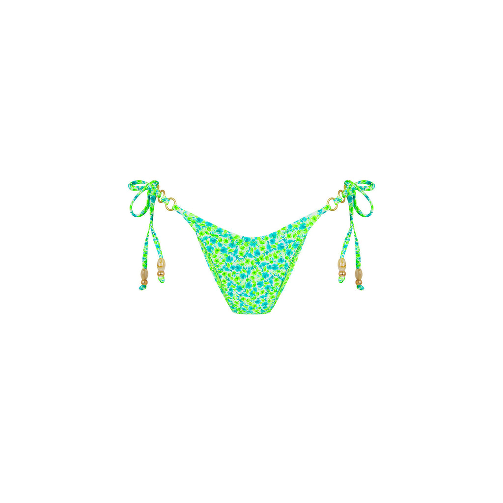 Trio Ring Cheeky Tie Bikini Bottom - Apple Blossom