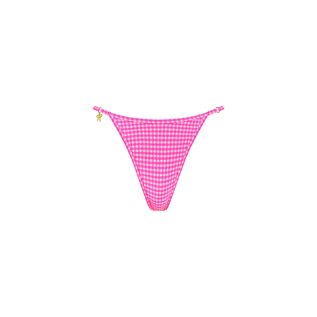 Charm Adjustable Cheeky Bikini Bottom - Pink Diva