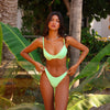 Minimal Full Coverage Bikini Bottom - Luau Lime Ribbed