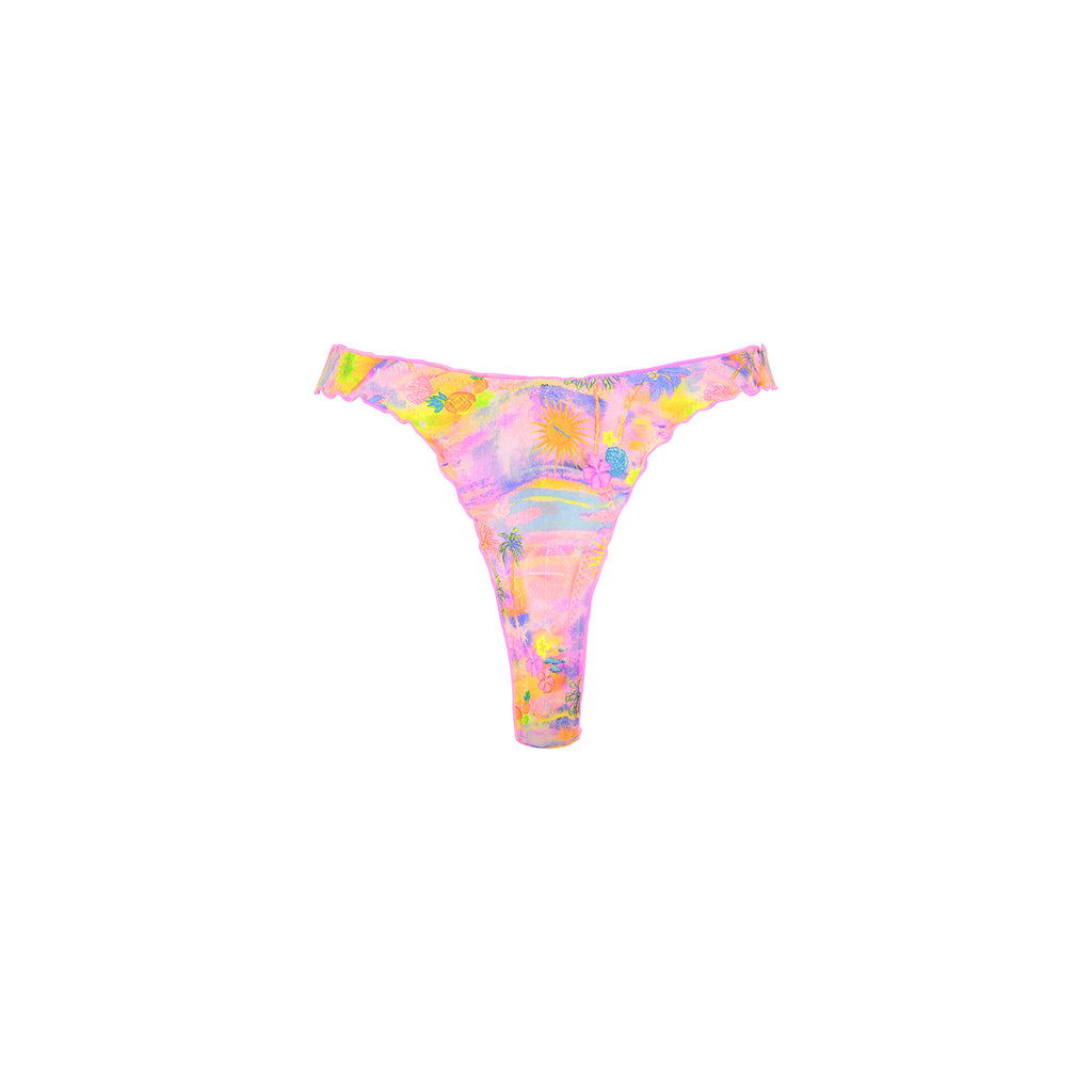 Lettuce Edge Thong Bikini Bottom - Sunset Universe