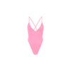 Plunge Cross Back One Piece - Taffy Pink Ribbed