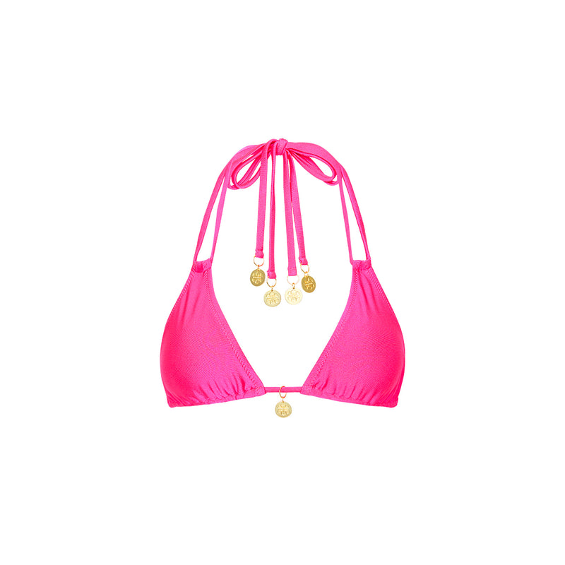 Halter Bralette Bikini Top - Posh Pink