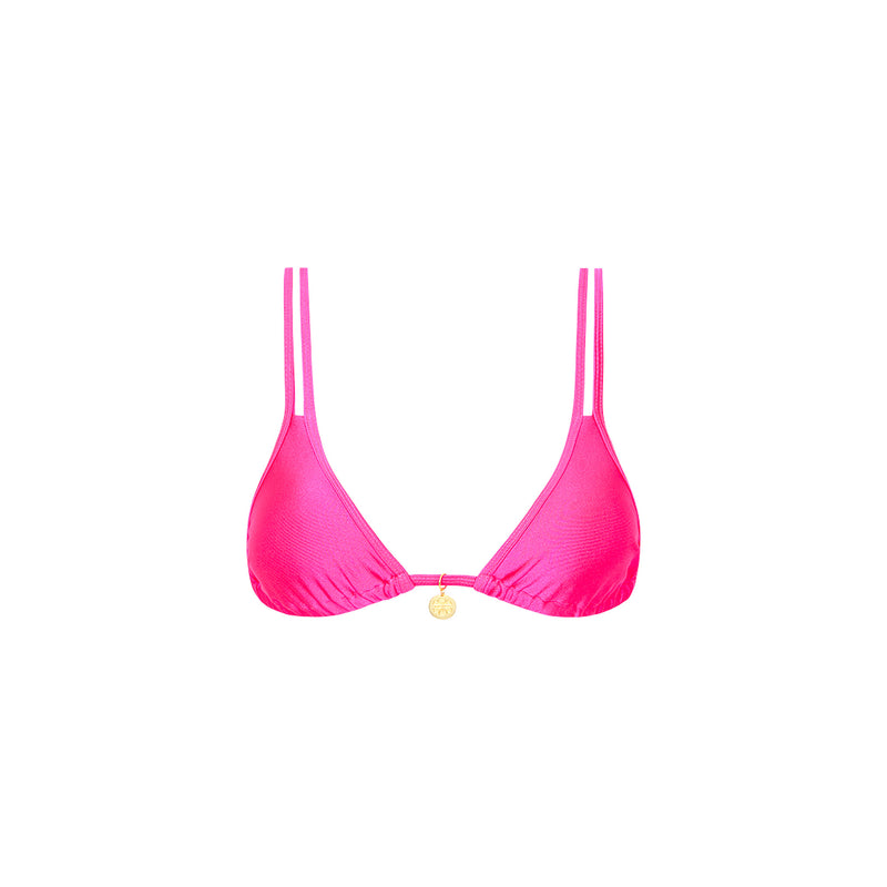 Twin Strap Bralette Bikini Top - Posh Pink