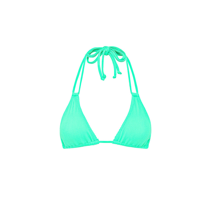 Halter Bralette Bikini Top - Turquoise Mint Ribbed
