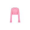 Crochet Long Sleeve Crop - Rose Pink