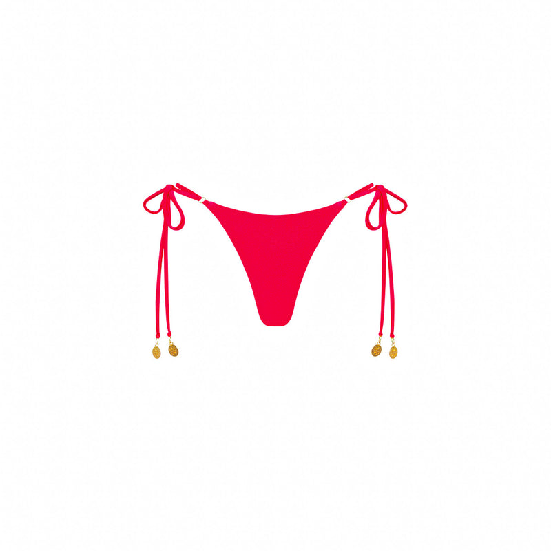 Thong Tie Side Bikini Bottom - Neon Rose