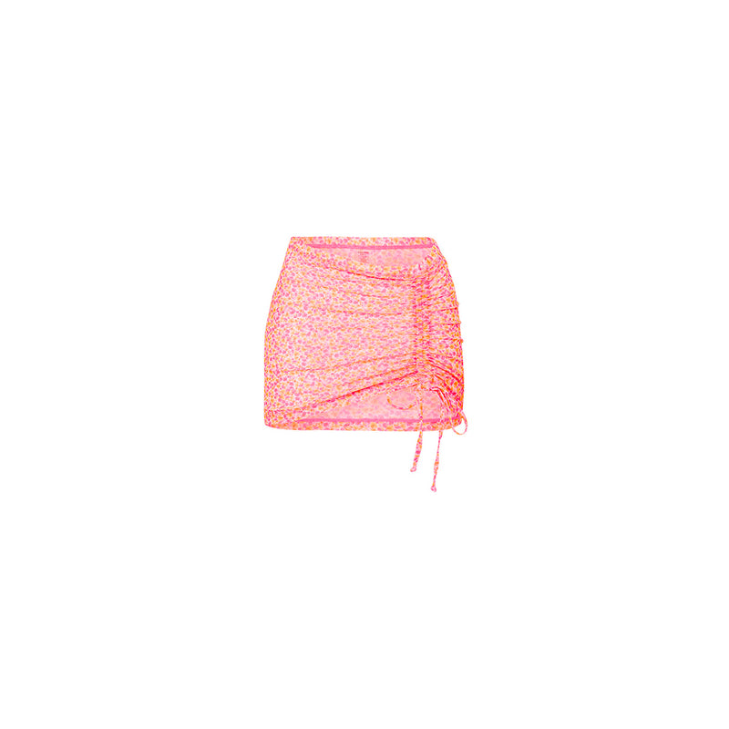 Ruched Mesh Mini Skirt - Sherbet Shimmer