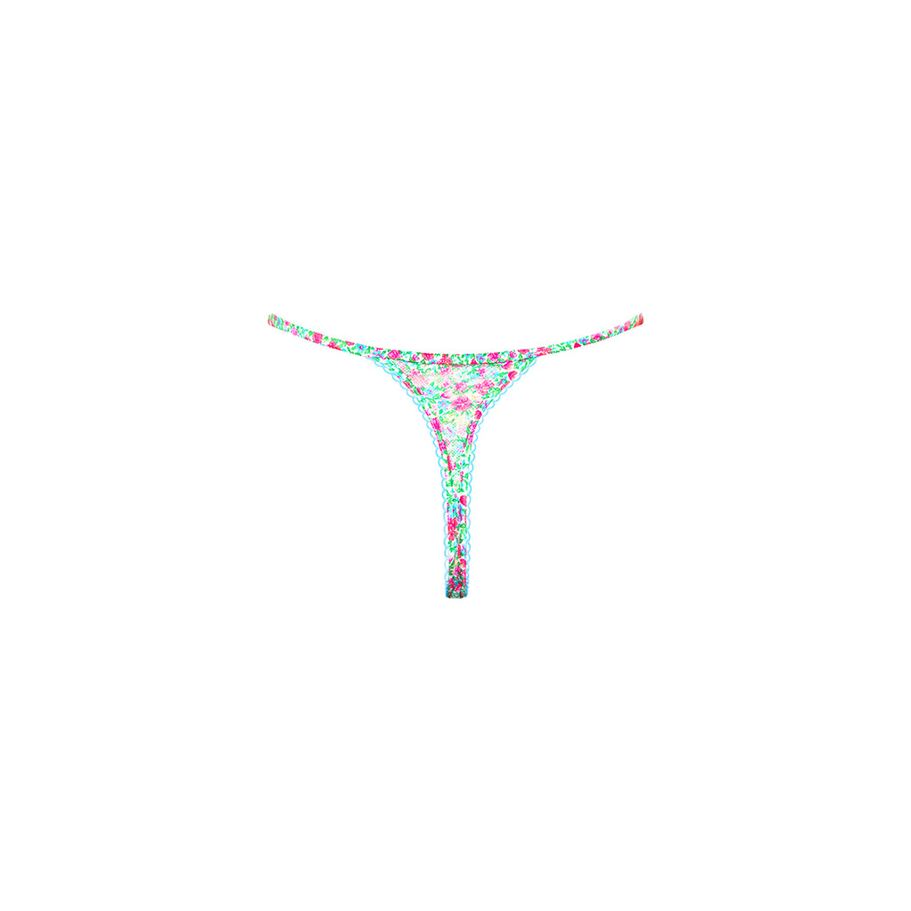 Lace Strappy Thong - Sweet Pea