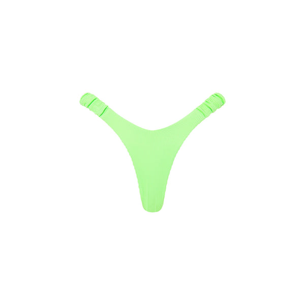 Retro Y Thong Bikini Bottom - Luau Lime Ribbed