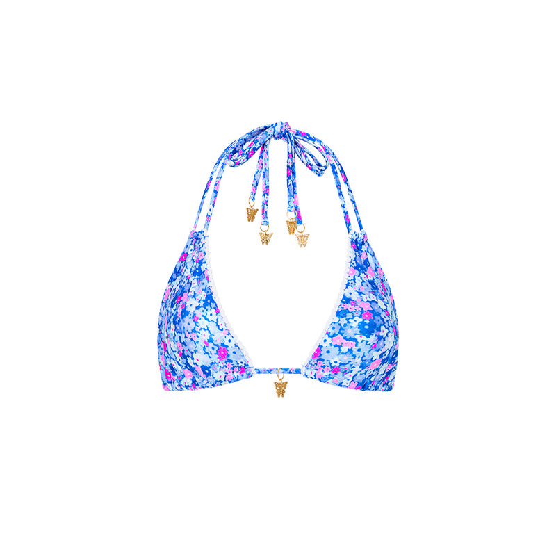 Halter Bralette Bikini Top - Purple Pearls