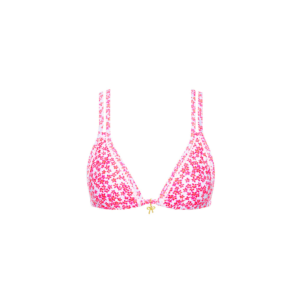 Decorative Twin Strap Bralette Bikini Top - Lovebug