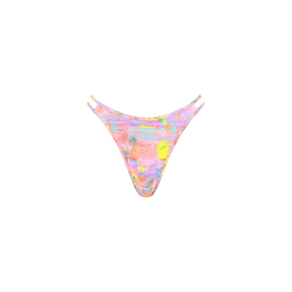 Twin Strap Cheeky Bikini Bottom - Sunset Universe