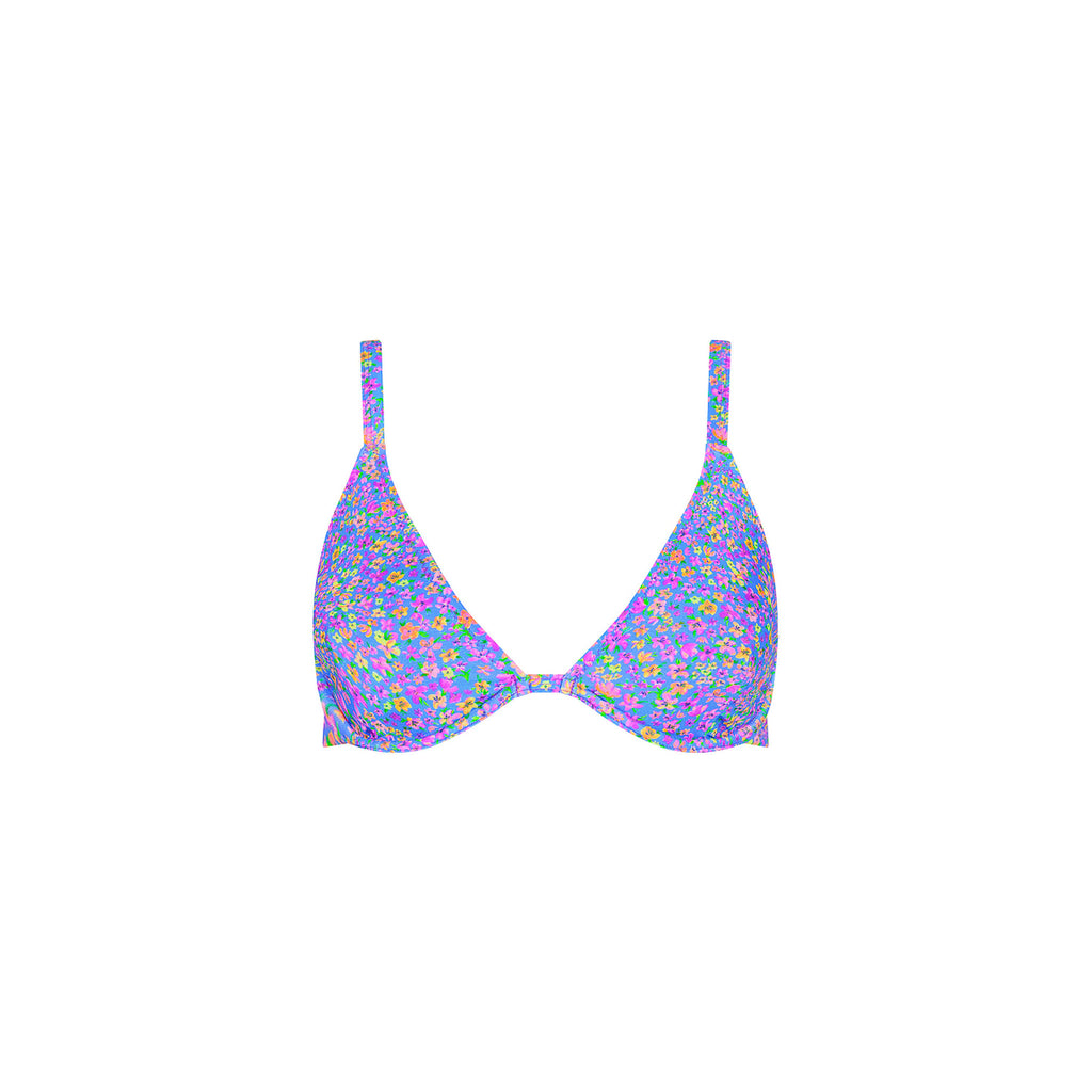 Underwire Triangle D+ Cup Bikini Top - Bubblegum Blossom